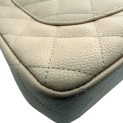 Chanel Timeless Jumbo Single Flap Bag 2010 beige Kaviarleder / gut Chanel