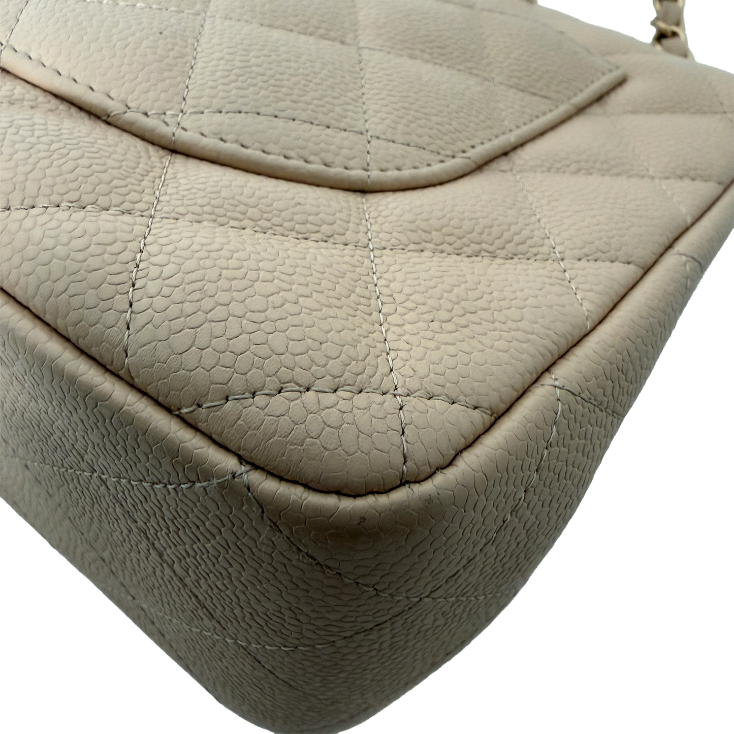Chanel Timeless Jumbo Single Flap Bag 2010 beige Kaviarleder / gut Chanel