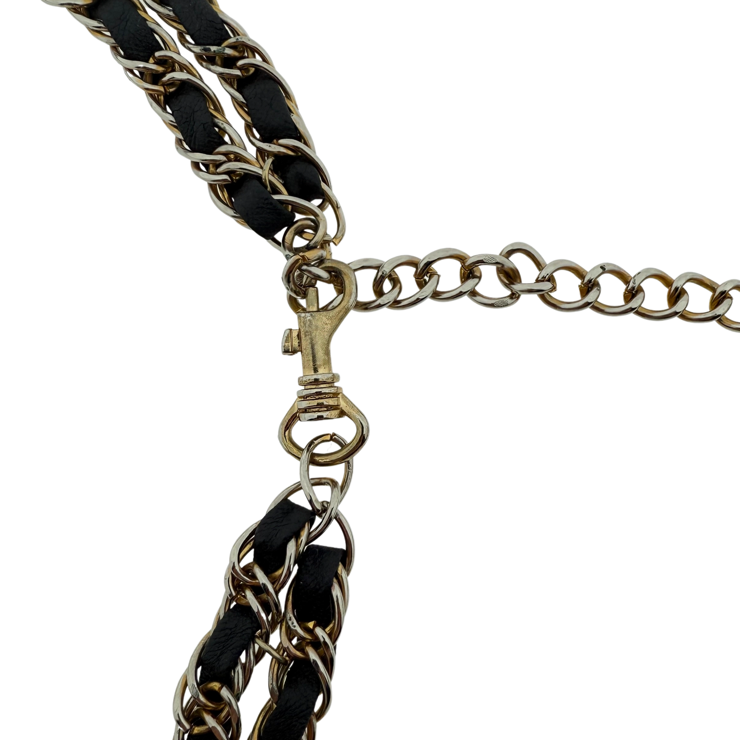 Chanel Kettengürtel mit Interlocking CC Charms Schwarz Gold / sehr gut Chanel