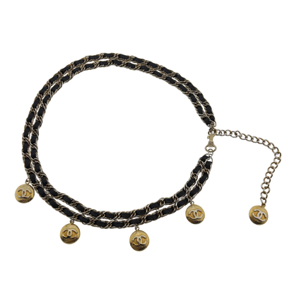 Chanel Kettengürtel mit Interlocking CC Charms Schwarz Gold / sehr gut Chanel