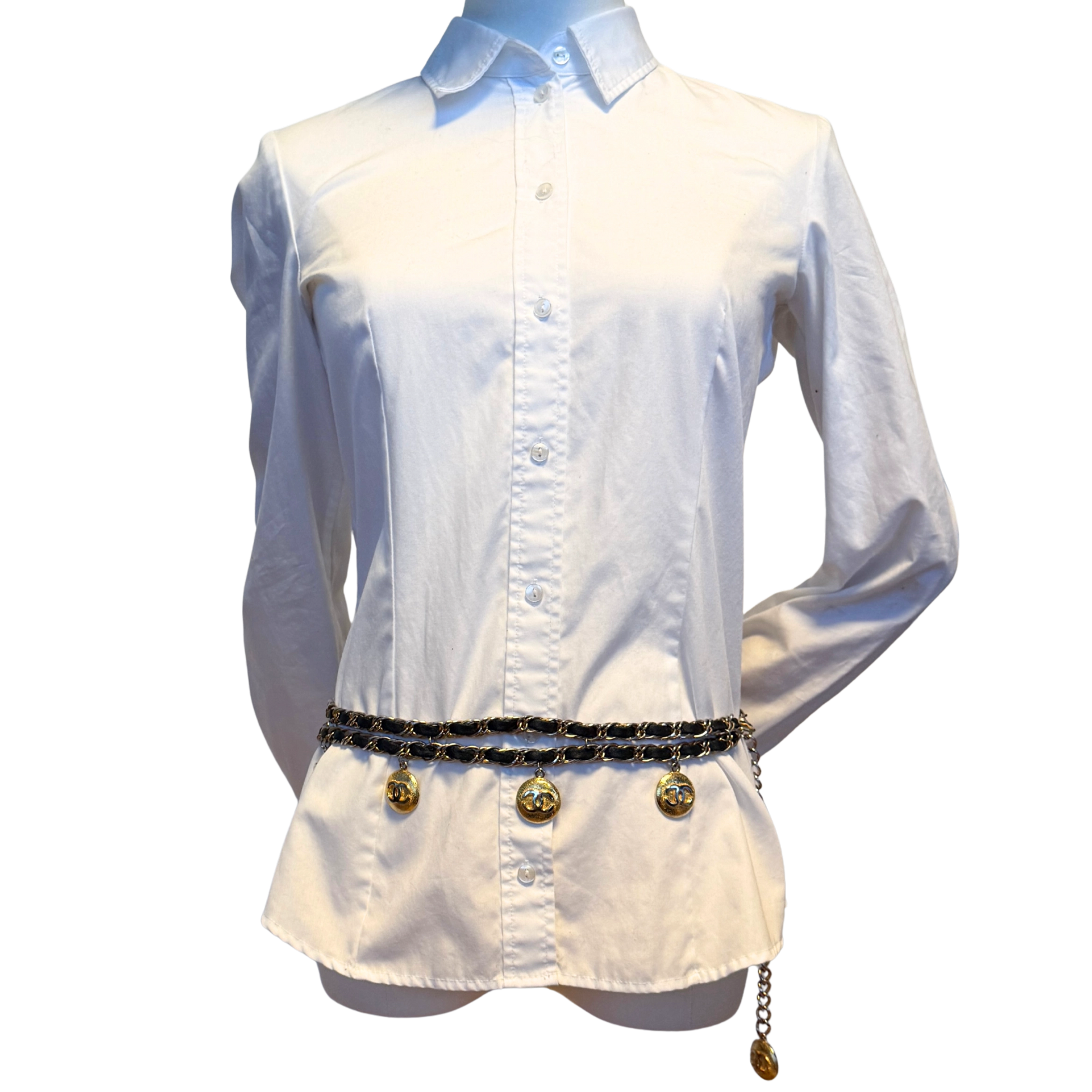 Chanel Kettengürtel mit Interlocking CC Charms Schwarz Gold / sehr gut Chanel