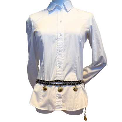 Chanel Kettengürtel mit Interlocking CC Charms Schwarz Gold / sehr gut Chanel