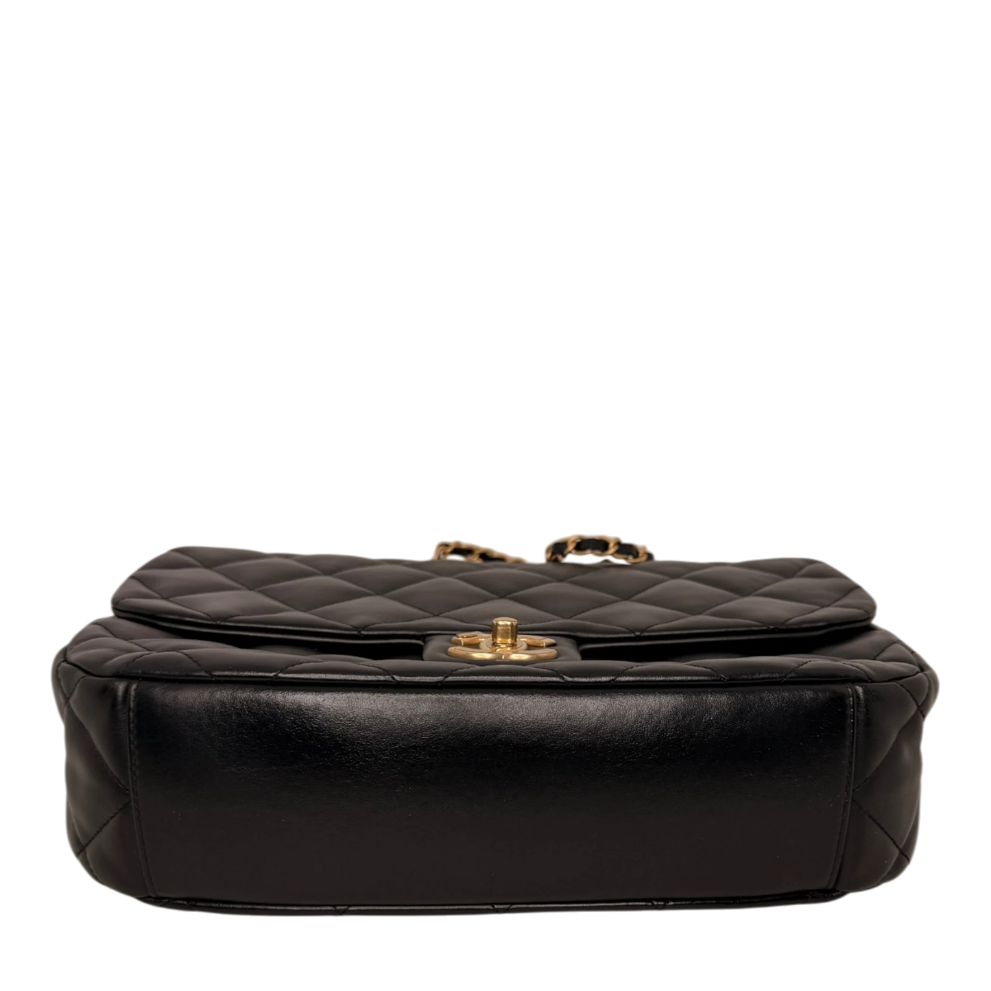 Chanel Maxi Flapbag 2024 glänzendes Kalbsleder GHW schwarz / neuwertig Chanel