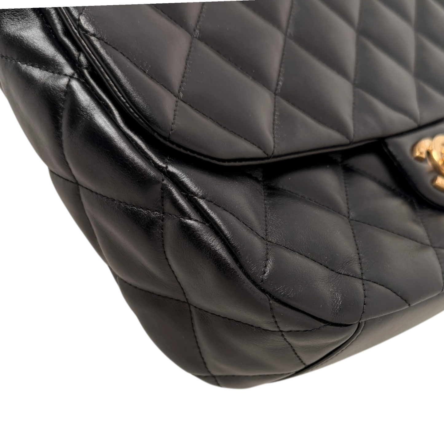 Chanel Maxi Flapbag 2024 glänzendes Kalbsleder GHW schwarz / neuwertig Chanel