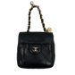 Chanel Vintage Mini Gürtel Tasche schwarz Leder / gut Chanel