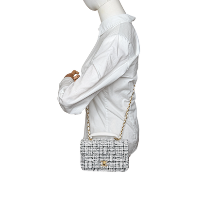 Chanel Mini Tweed Top Handle Double Flap Bag Fullset / neuwertig Chanel