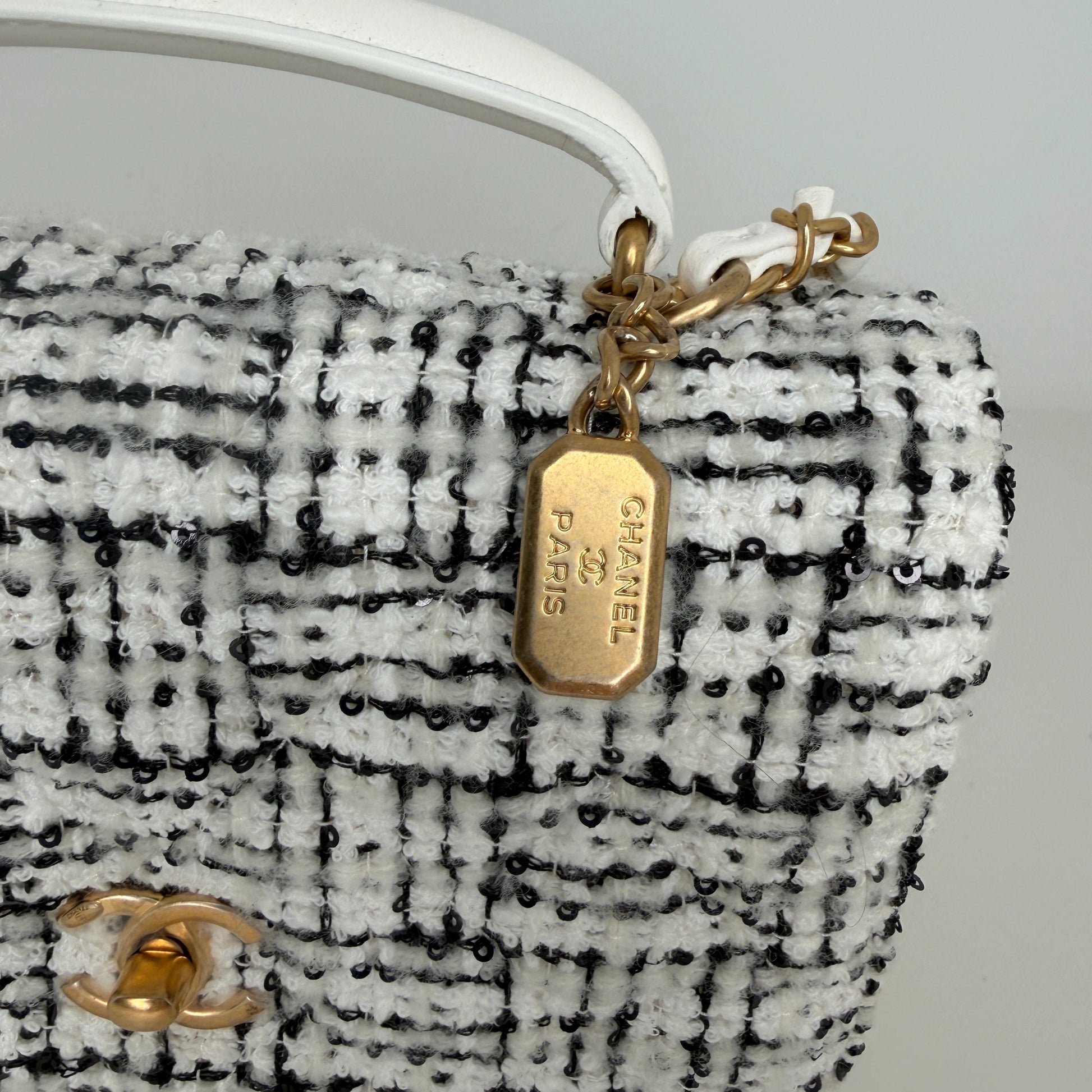 Chanel Mini Tweed Top Handle Double Flap Bag Fullset / neuwertig Chanel