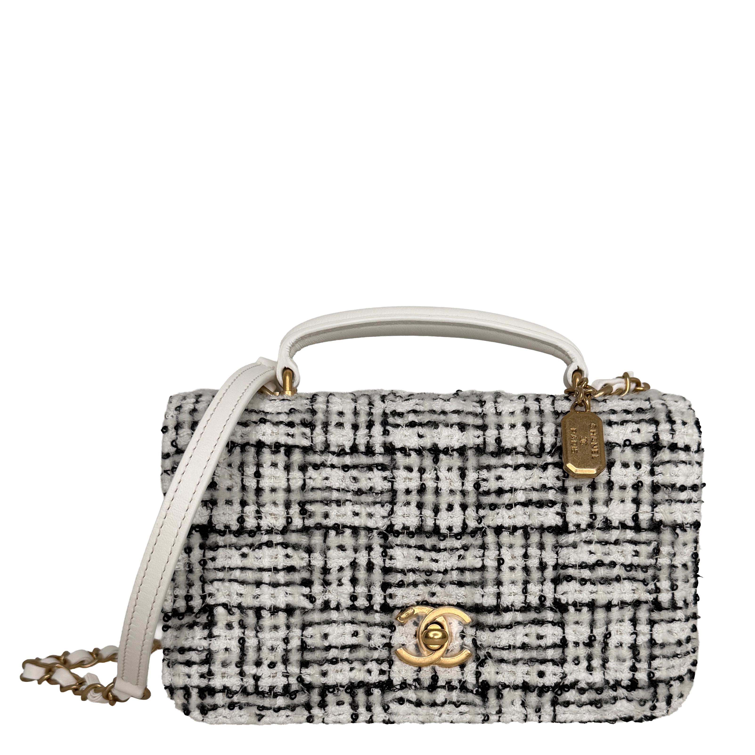 Chanel Mini Tweed Top Handle Double Flap Bag Fullset / neuwertig Chanel