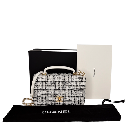Chanel Mini Tweed Top Handle Double Flap Bag Fullset / neuwertig Chanel