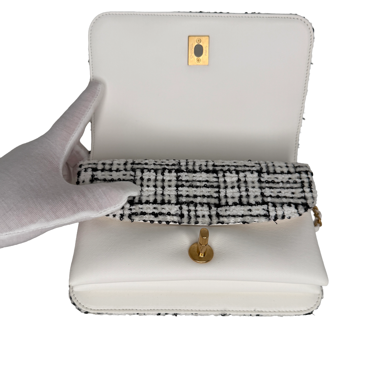Chanel Mini Tweed Top Handle Double Flap Bag Fullset / neuwertig Chanel