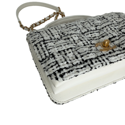 Chanel Mini Tweed Top Handle Double Flap Bag Fullset / neuwertig Chanel