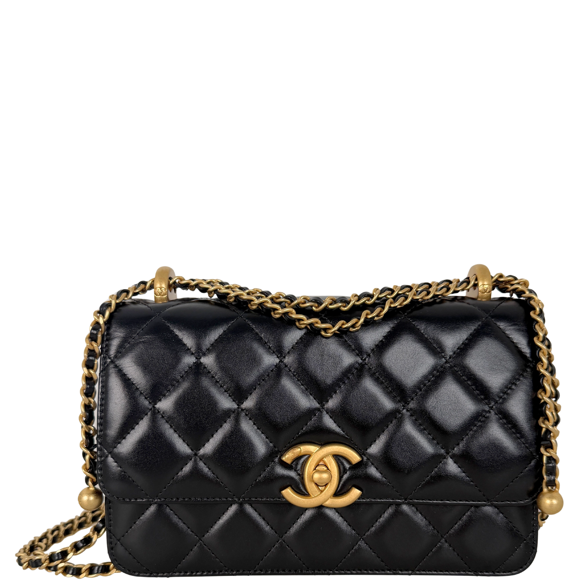 Chanel Perfect Fit Flap Bag Leder schwarz Fullset aktuelle Kollektion / neuwertig Chanel