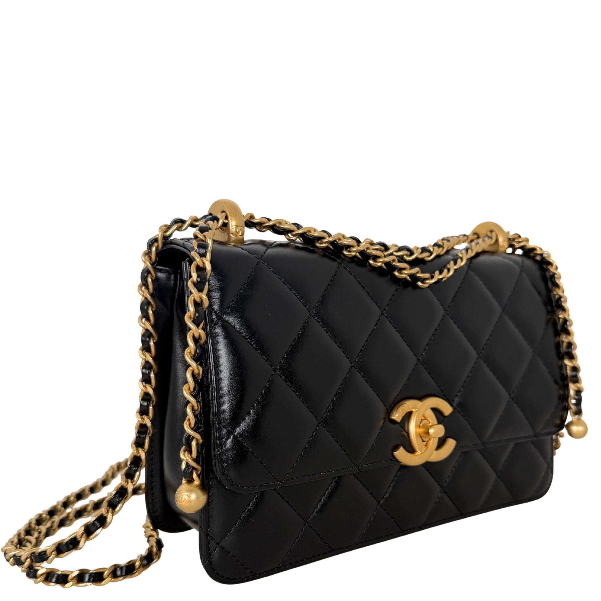 Chanel Perfect Fit Flap Bag Leder schwarz Fullset aktuelle Kollektion / neuwertig Chanel