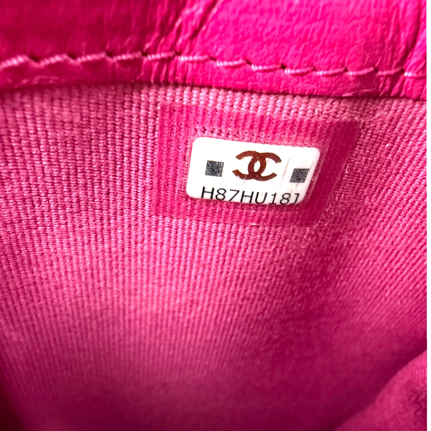 Chanel Phone Holder Kette Lammleder Pink Gold Chanel