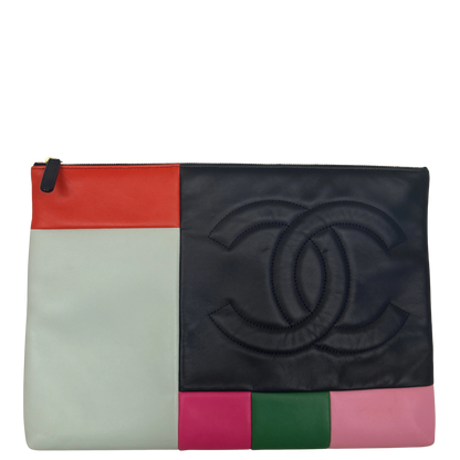 Chanel 2015 CC Colour Block Clutch Multicolor / gut Chanel