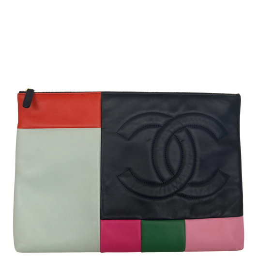 Chanel 2015 CC Colour Block Clutch Multicolor / gut Chanel