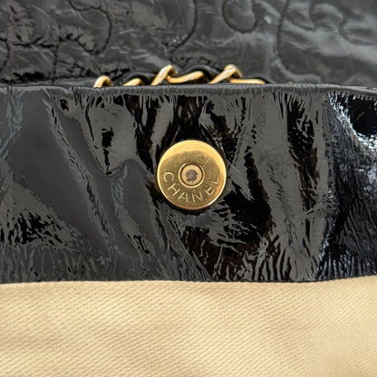 Chanel Puzzle Quilted Patent Tote Bag Schwarz / sehr gut Chanel