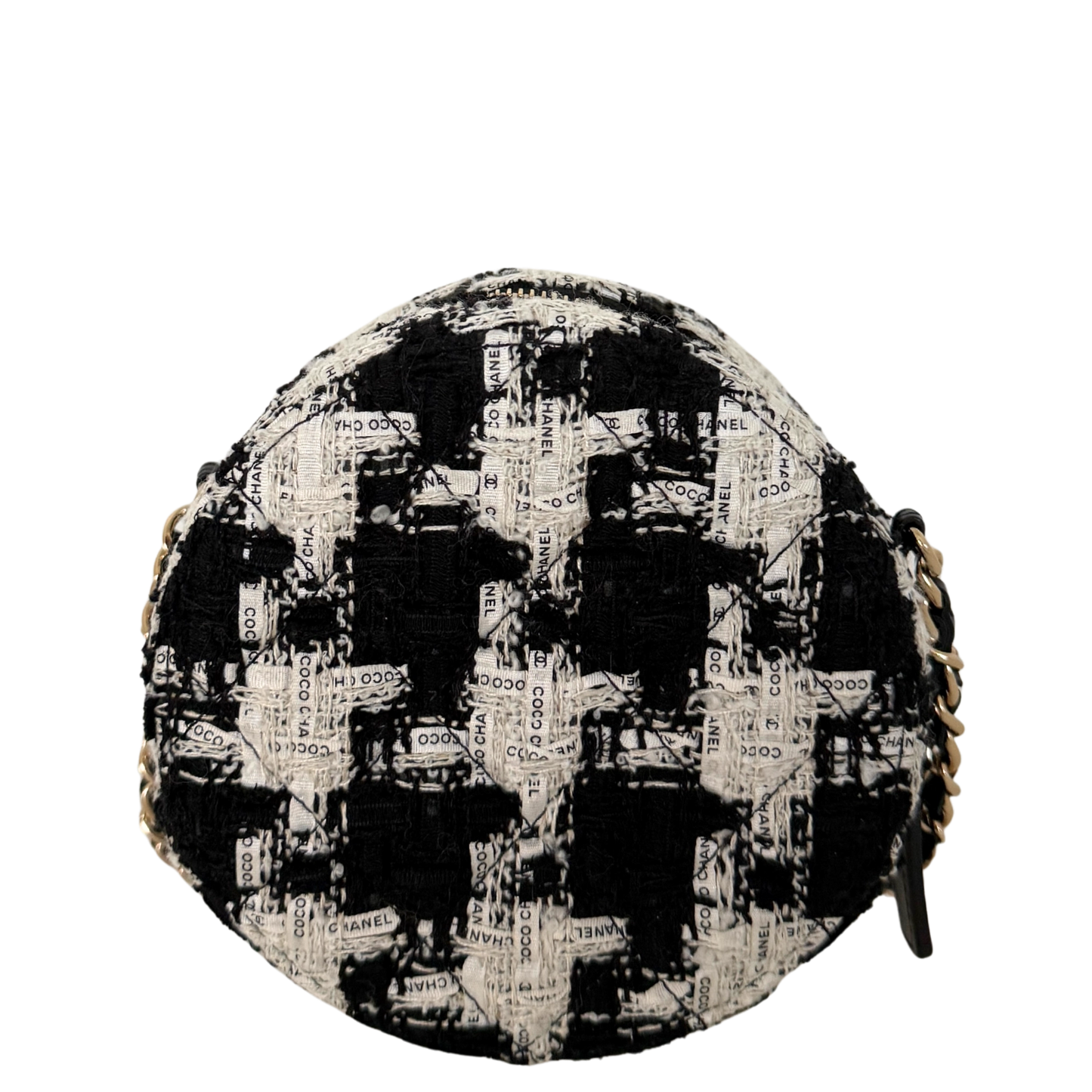 Chanel Round As Earth Tweed Crossbody Bag Schwarz / neuwertig Chanel