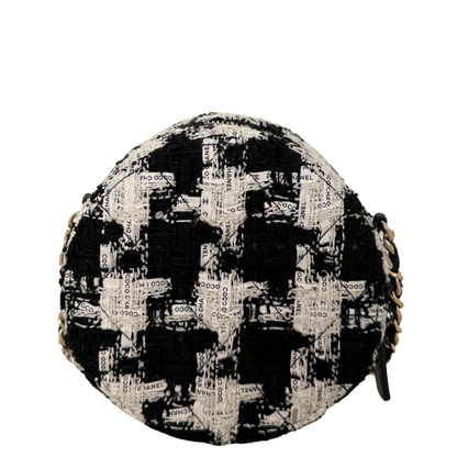 Chanel Round As Earth Tweed Crossbody Bag Schwarz / neuwertig Chanel