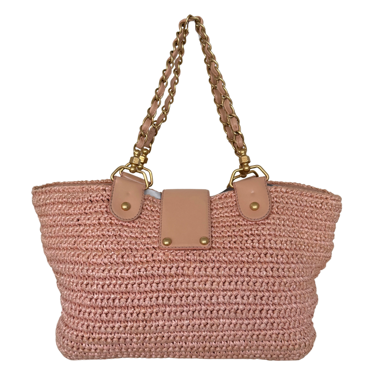 Chanel Raffia Basket Tote Bag light pink / sehr gut Chanel