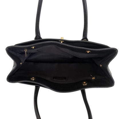 Chanel Executive Cerf Tote Bag Schwarz / sehr gut Chanel