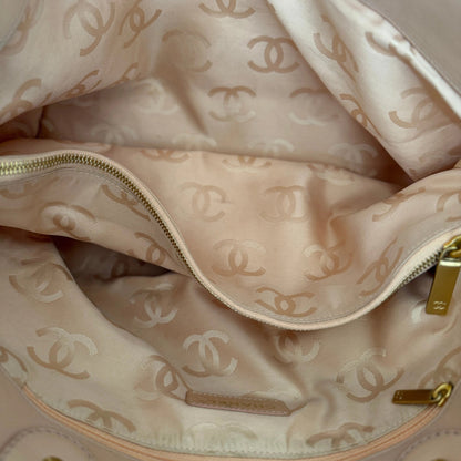 Chanel Raffia Basket Tote Bag light pink / sehr gut Chanel