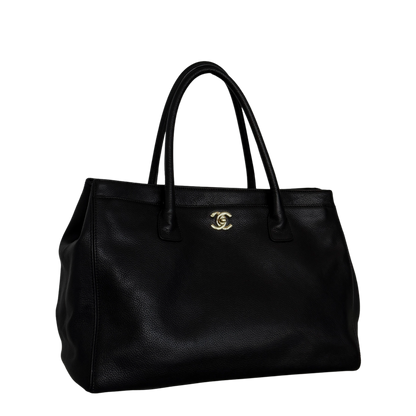 Chanel Executive Cerf Tote Bag Schwarz / sehr gut Chanel