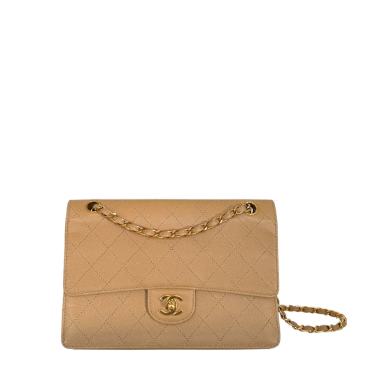 Chanel Classic Flap Bag Beige / akzeptabel Chanel