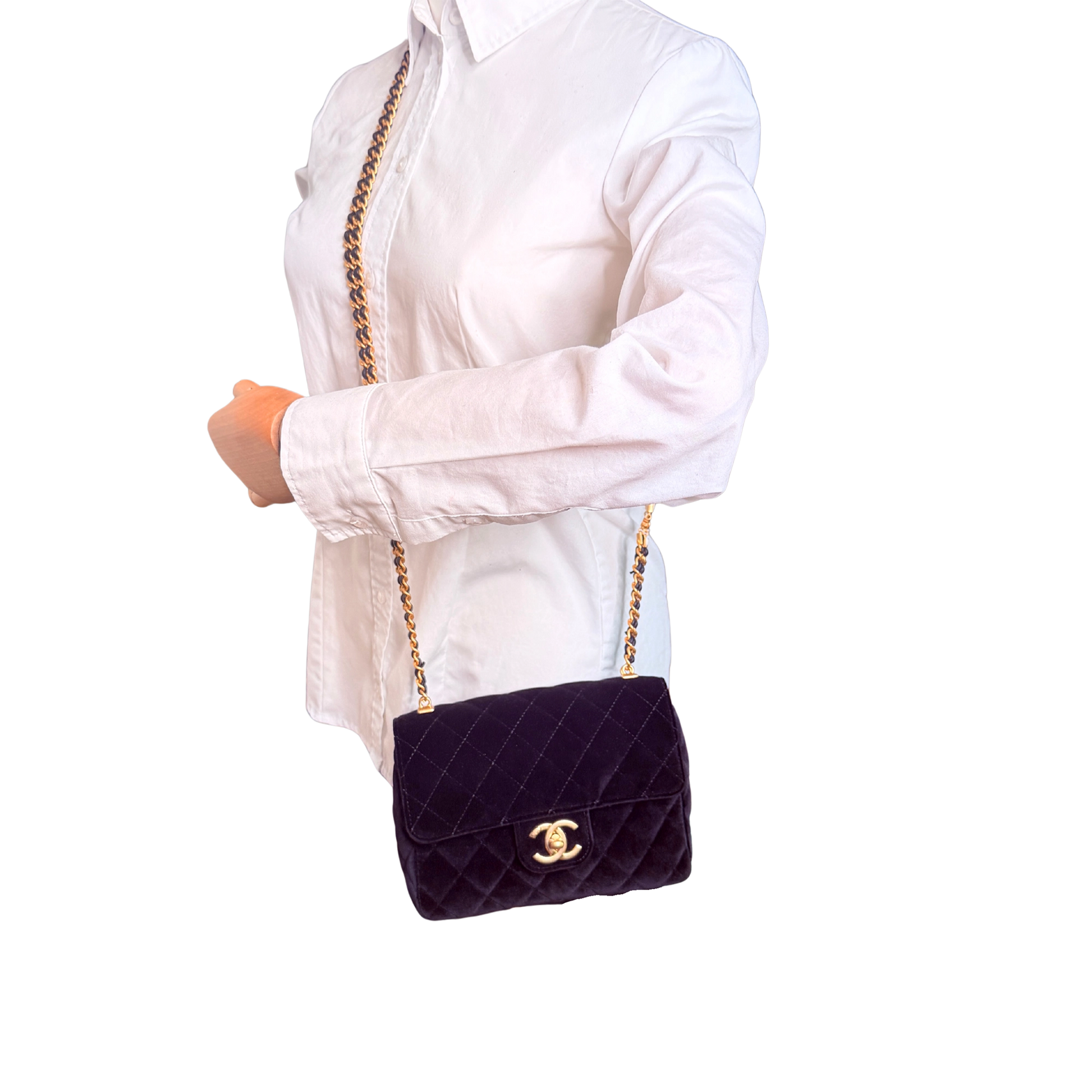 Chanel Small Flap Bag 22B Velvet aged GHW Fullset / neuwertig Chanel