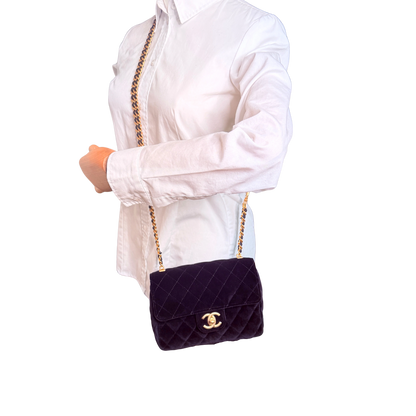 Chanel Small Flap Bag 22B Velvet aged GHW Fullset / neuwertig Chanel