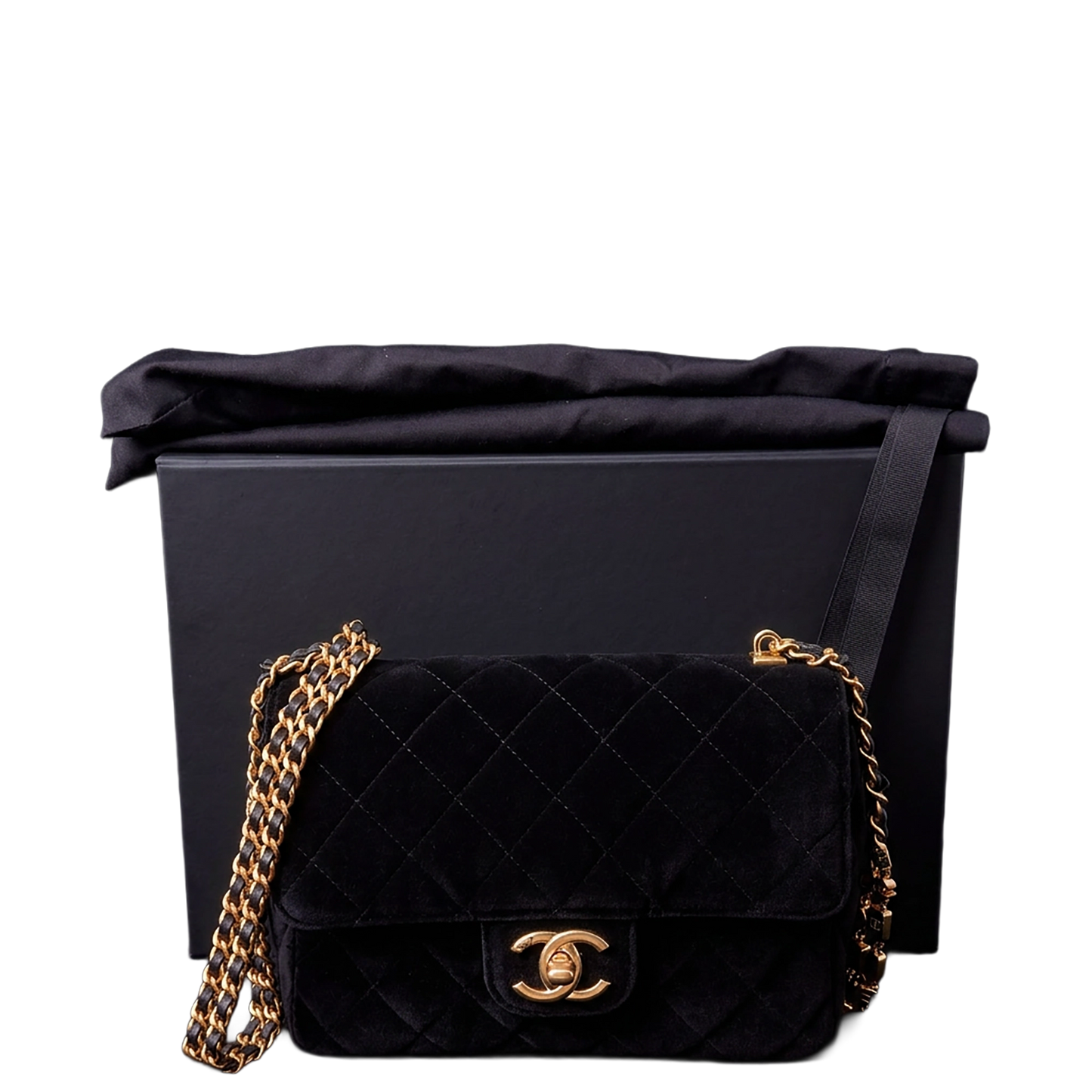 Chanel Small Flap Bag 22B Velvet aged GHW Fullset / neuwertig Chanel