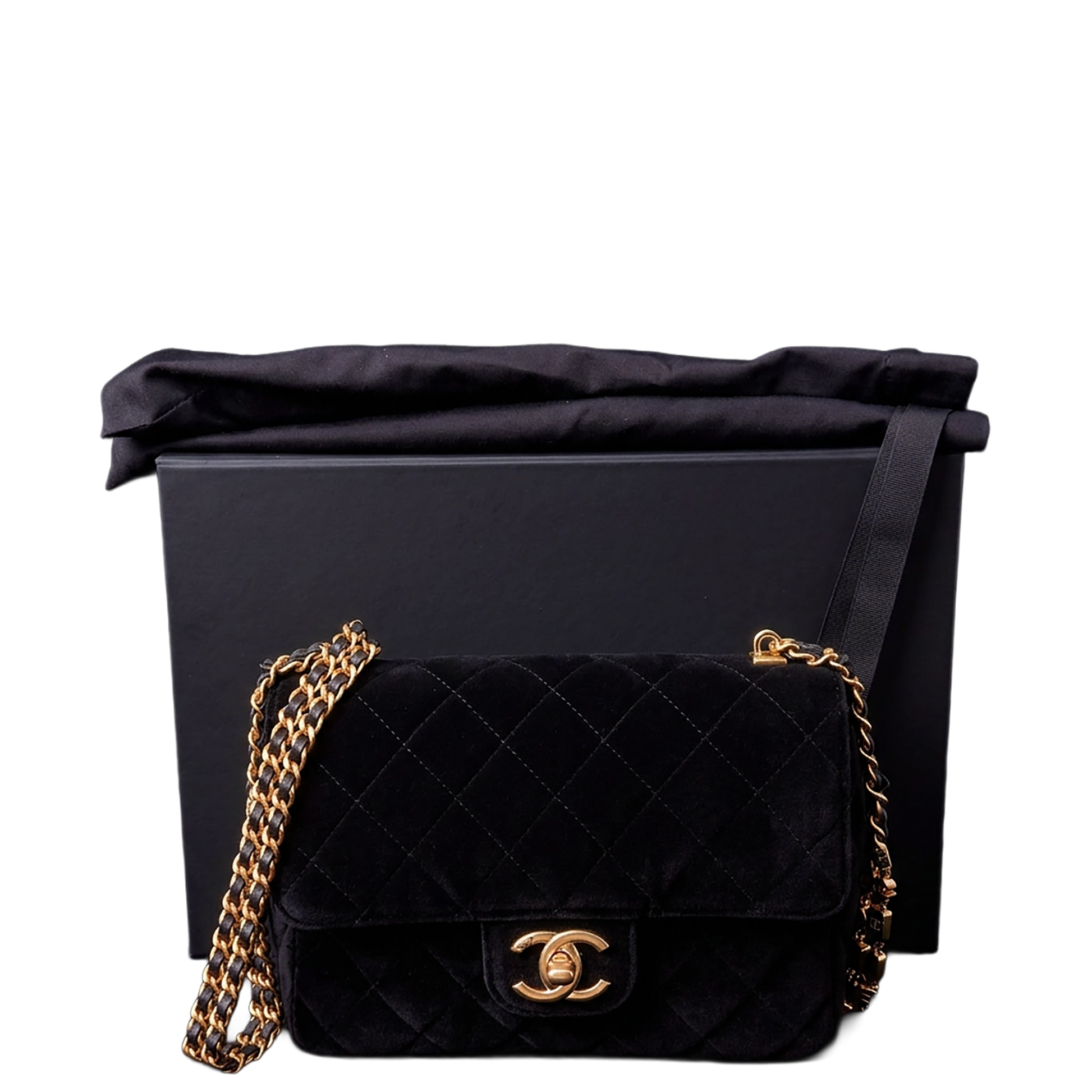 Chanel Small Flap Bag 22B Velvet aged GHW Fullset / neuwertig Chanel