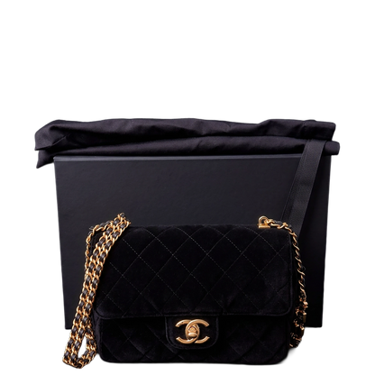 Chanel Small Flap Bag 22B Velvet aged GHW Fullset / neuwertig Chanel