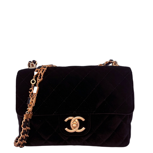 Chanel Small Flap Bag 22B Velvet aged GHW Fullset / neuwertig Chanel