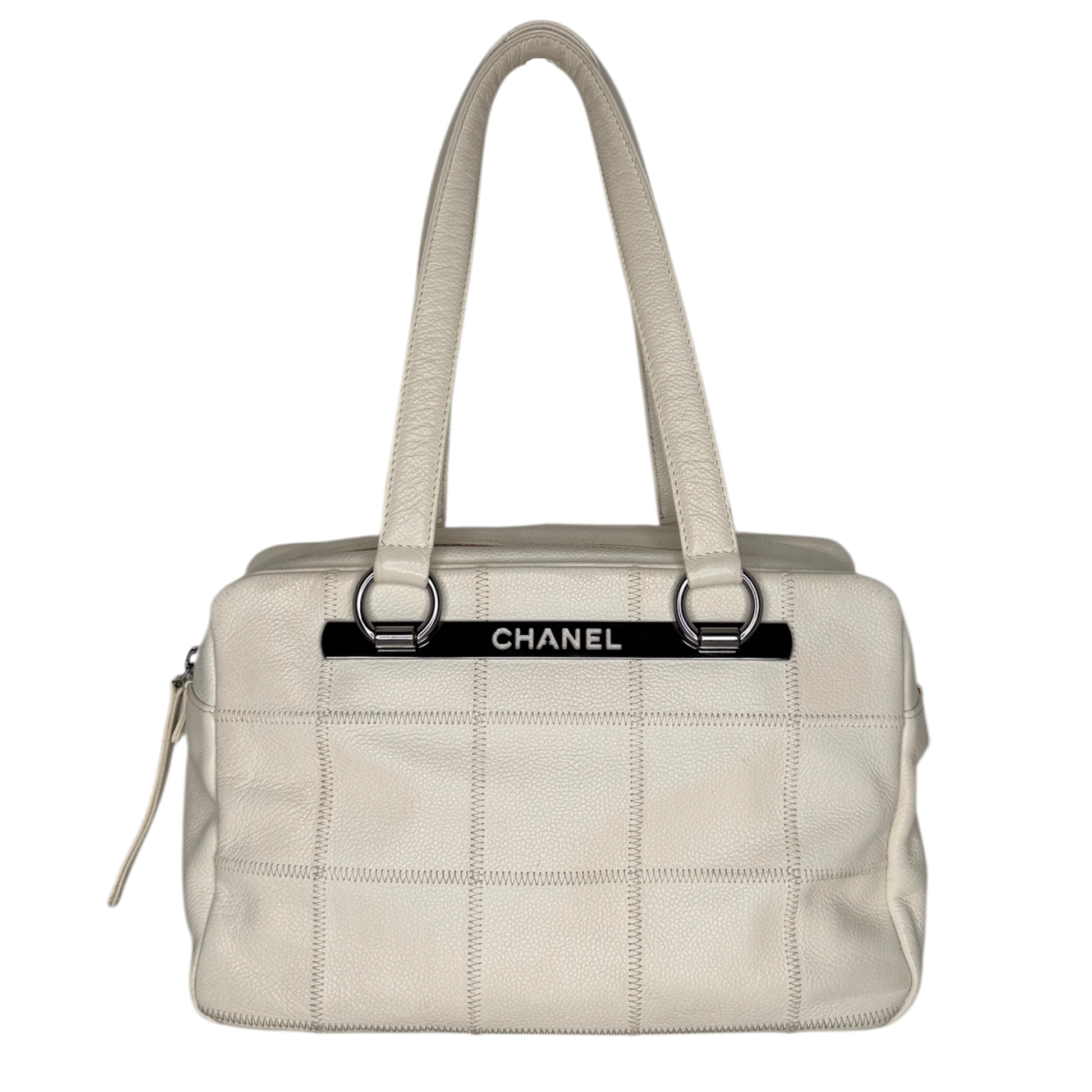 Chanel Square Stitch LAX Bowler Bag weiß / gut Chanel