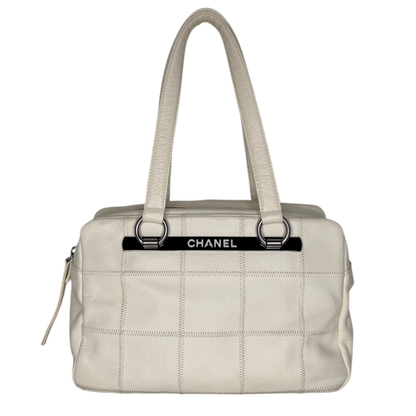 Chanel Square Stitch LAX Bowler Bag weiß / gut Chanel
