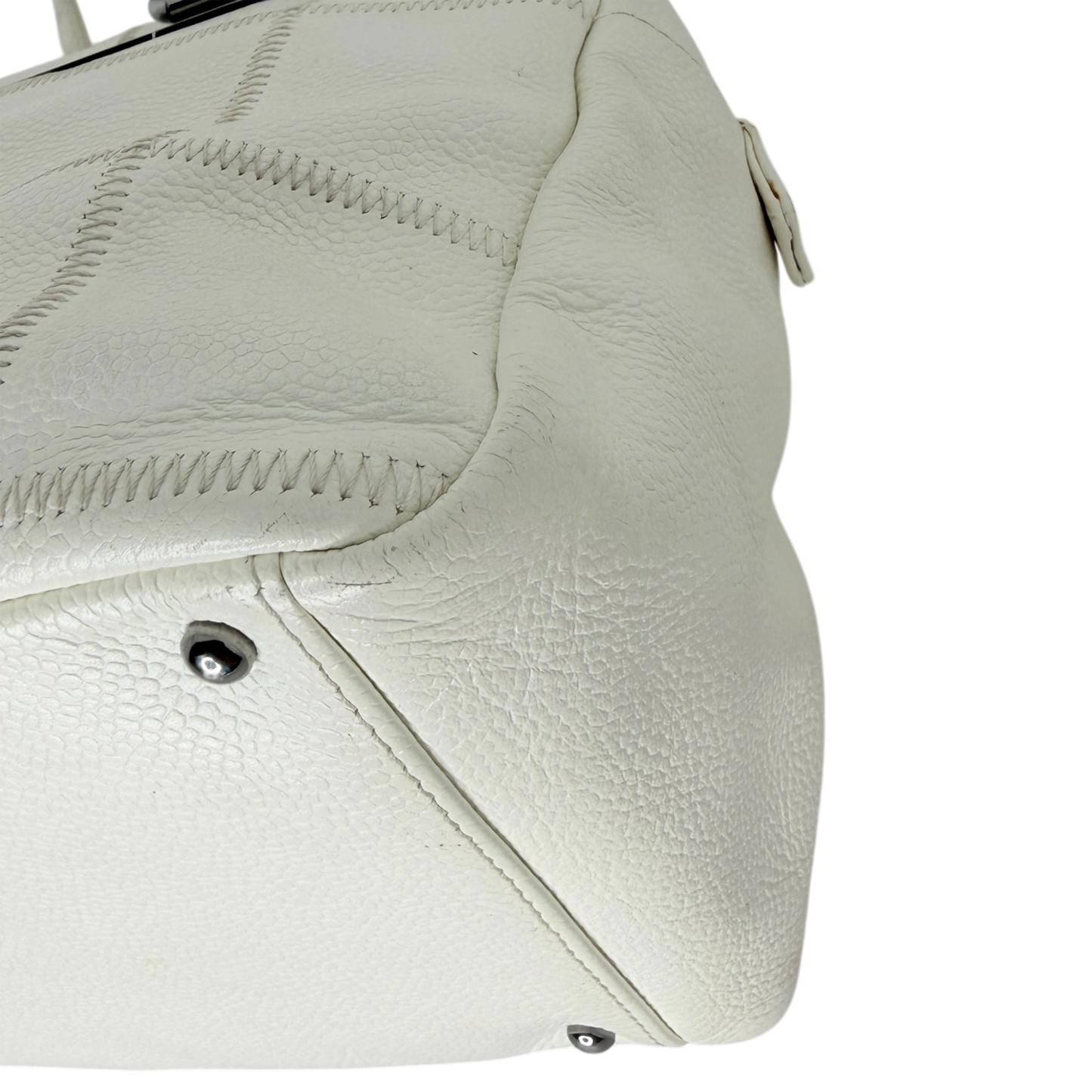 Chanel Square Stitch LAX Bowler Bag weiß / gut Chanel