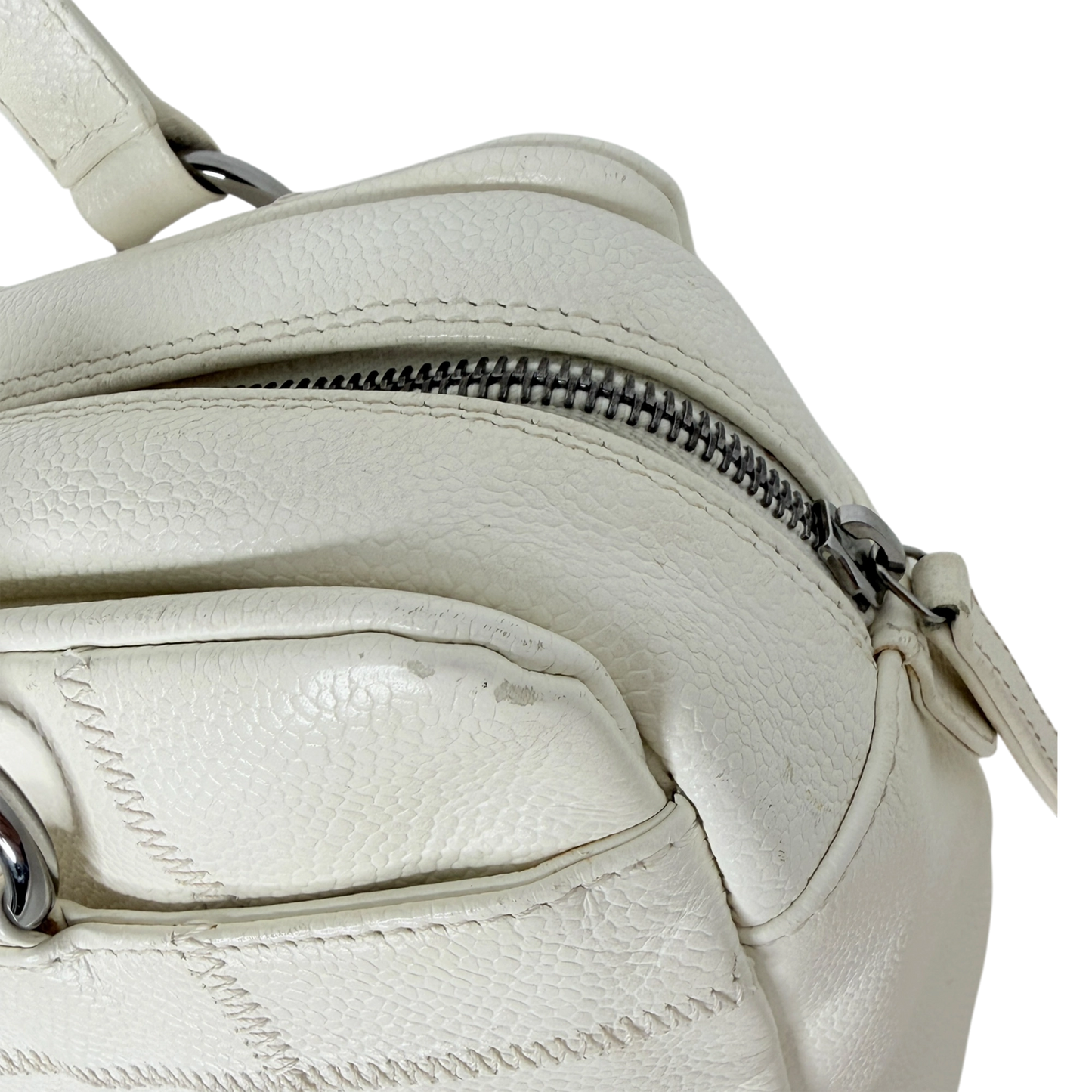 Chanel Square Stitch LAX Bowler Bag weiß / gut Chanel