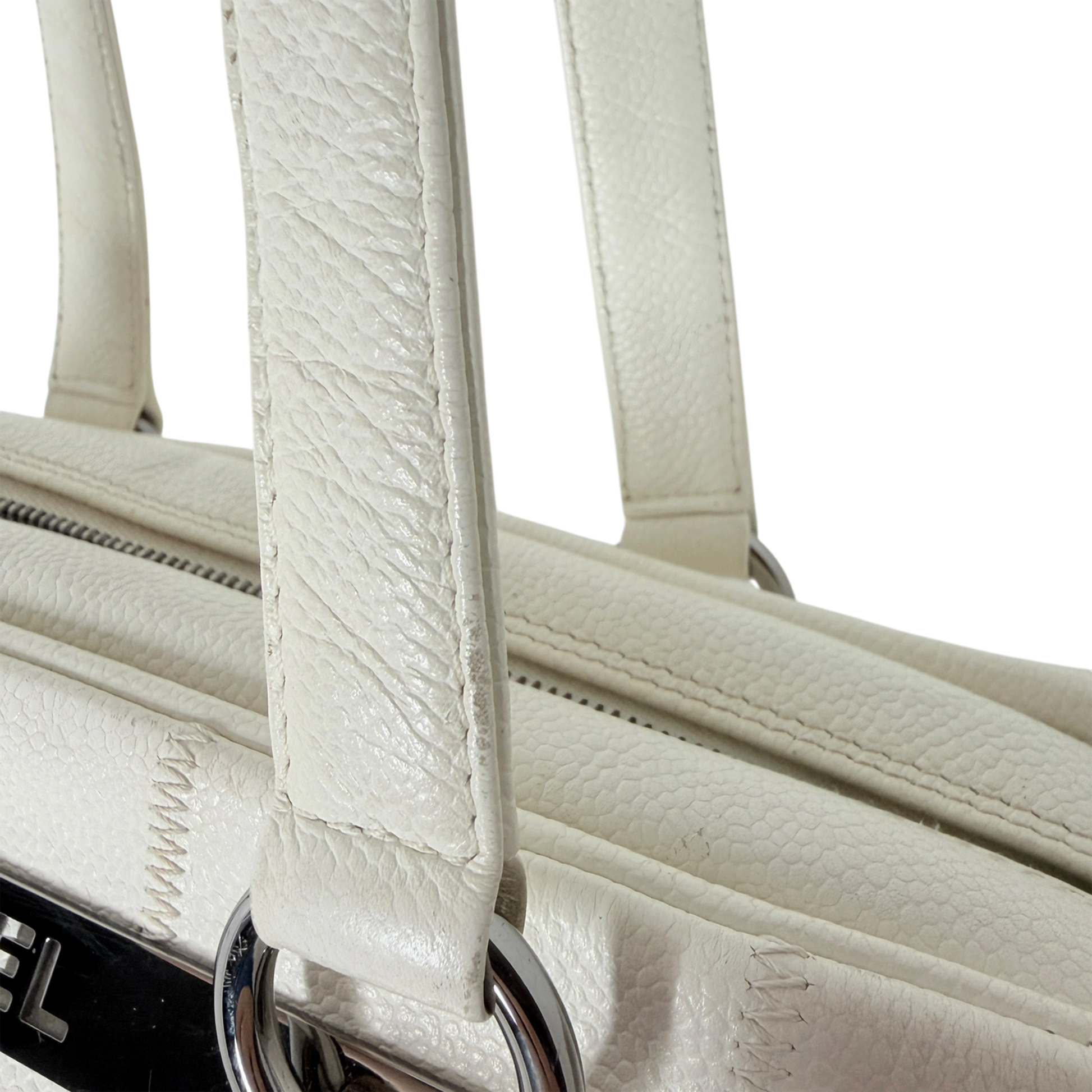 Chanel Square Stitch LAX Bowler Bag weiß / gut Chanel