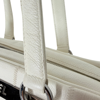 Chanel Square Stitch LAX Bowler Bag weiß / gut Chanel