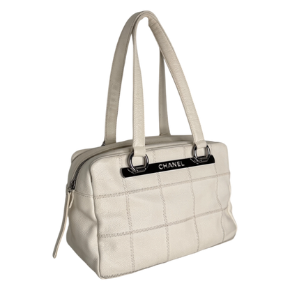 Chanel Square Stitch LAX Bowler Bag weiß / gut Chanel