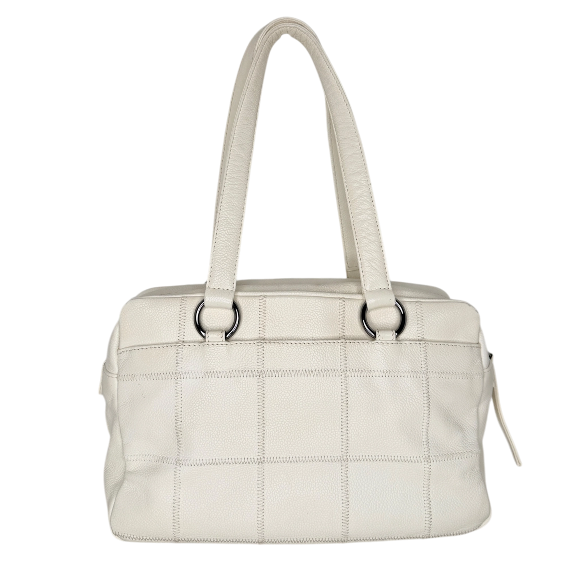 Chanel Square Stitch LAX Bowler Bag weiß / gut Chanel