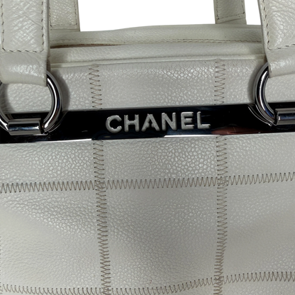 Chanel Square Stitch LAX Bowler Bag weiß / gut Chanel