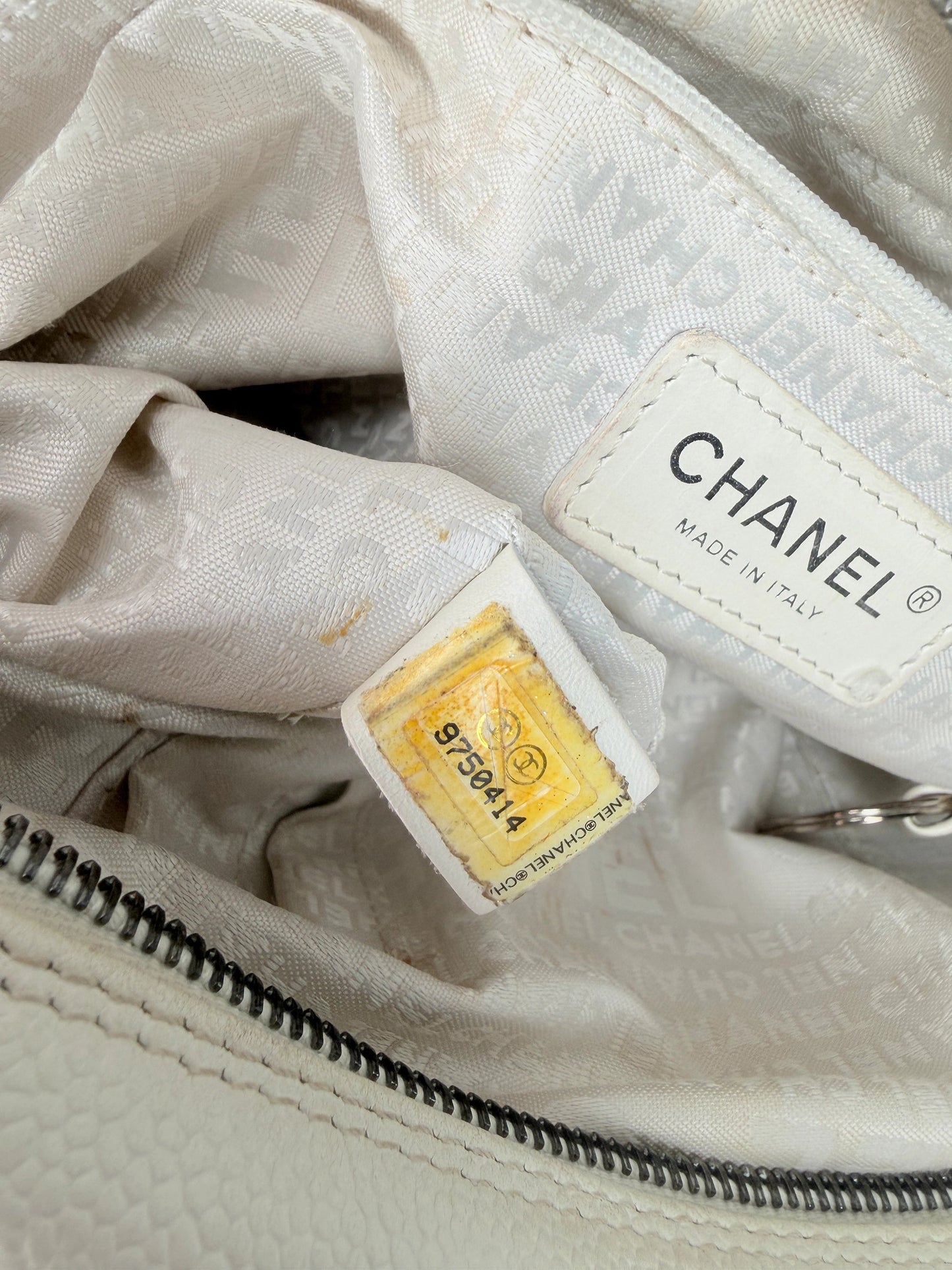 Chanel Square Stitch LAX Bowler Bag weiß / gut Chanel