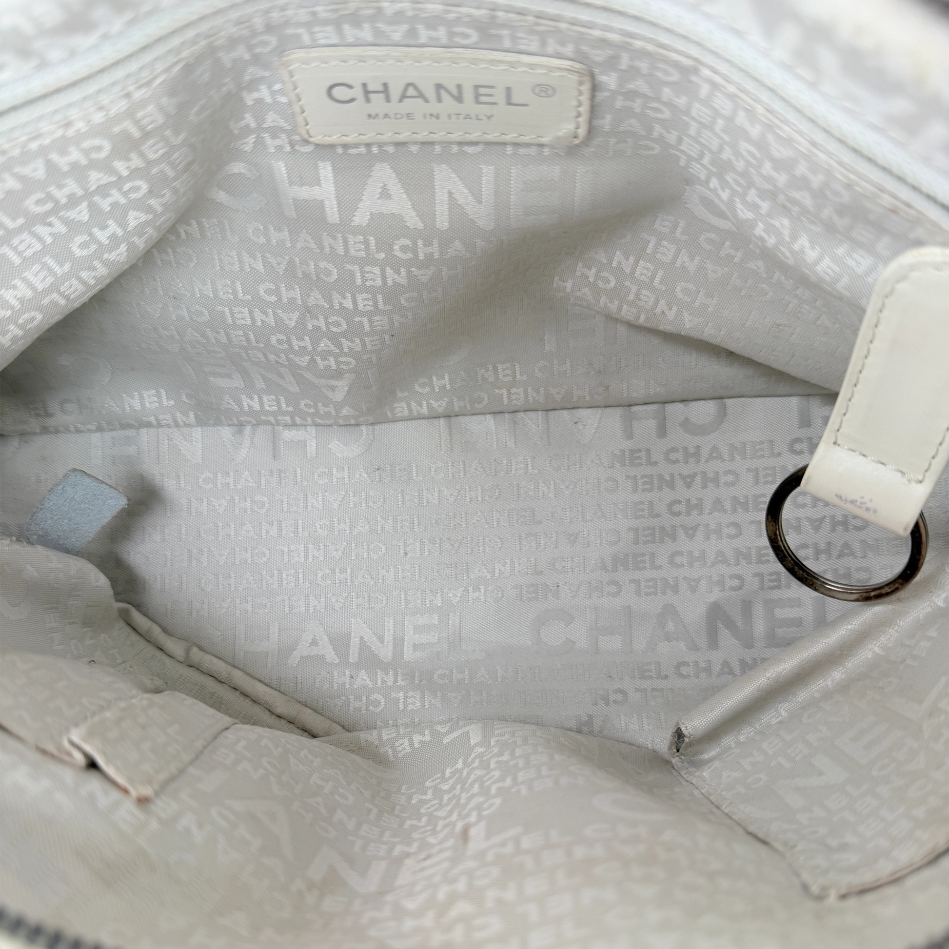 Chanel Square Stitch LAX Bowler Bag weiß / gut Chanel