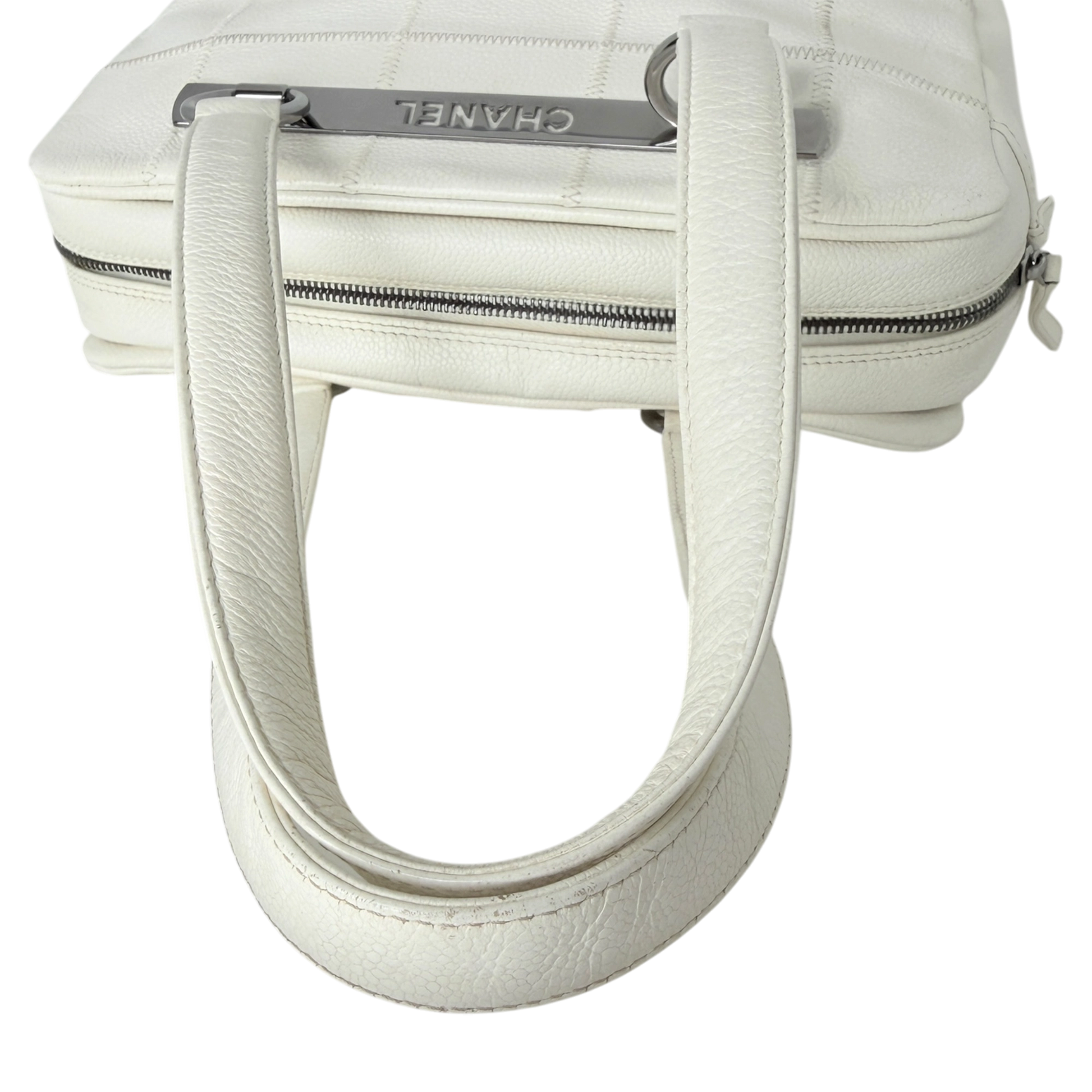 Chanel Square Stitch LAX Bowler Bag weiß / gut Chanel
