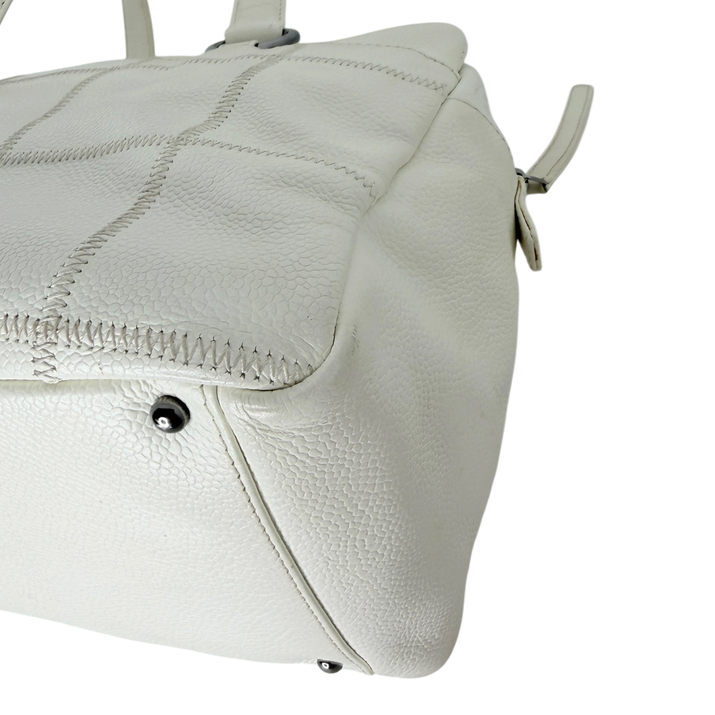 Chanel Square Stitch LAX Bowler Bag weiß / gut Chanel
