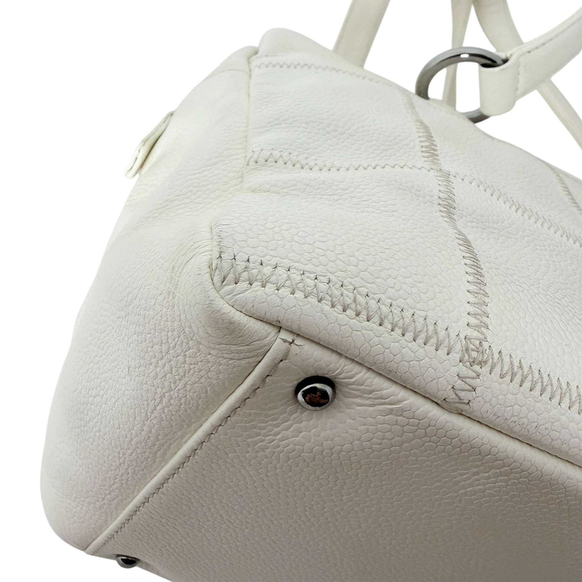 Chanel Square Stitch LAX Bowler Bag weiß / gut Chanel