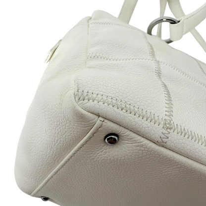 Chanel Square Stitch LAX Bowler Bag weiß / gut Chanel