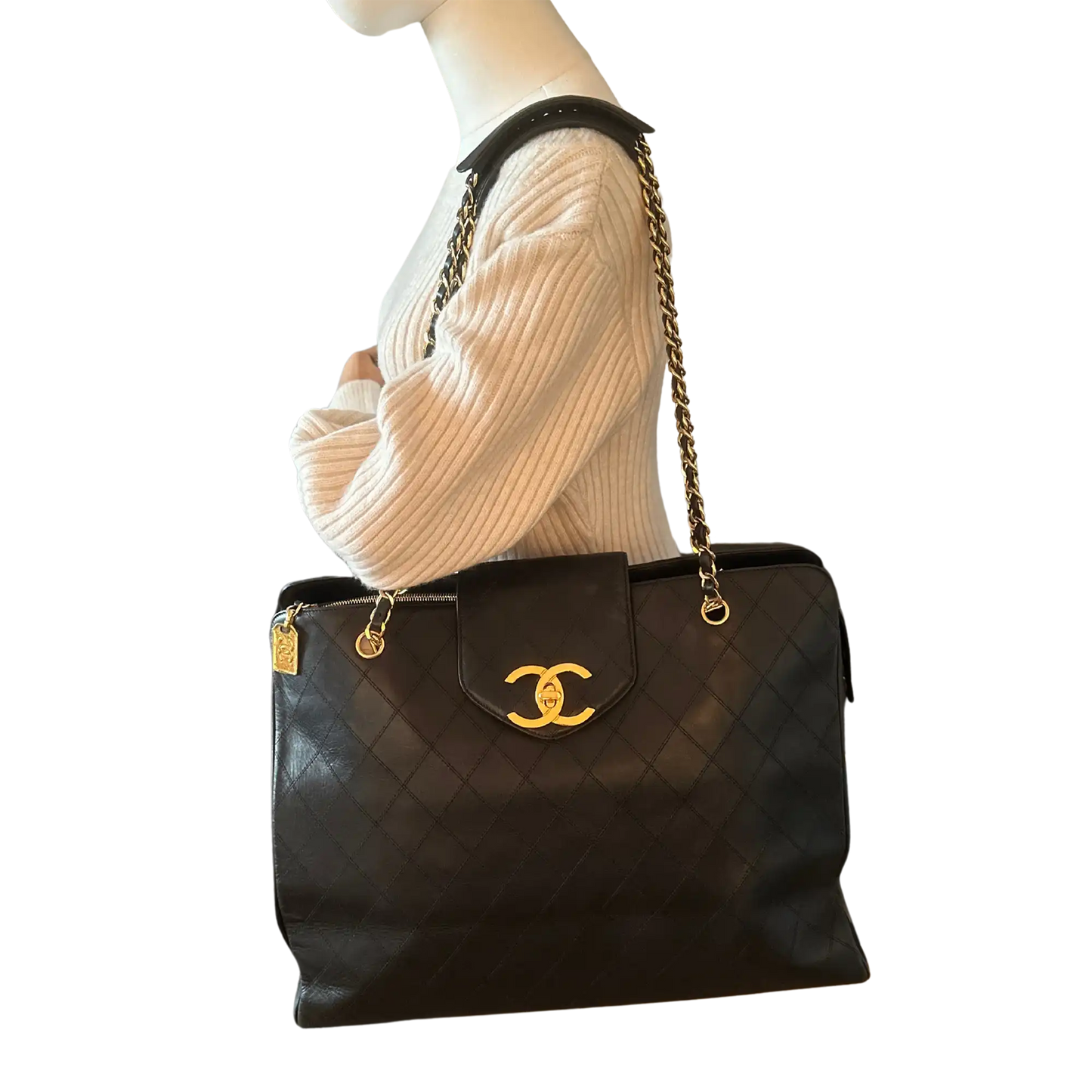 Chanel Supermodel Weekender Leder schwarz Rarität / sehr gut Chanel